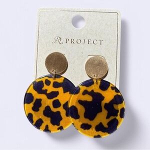 Chic Gold and Blue/dark purple dangle Earrings